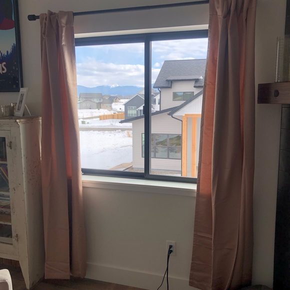 NWOT 4 panels Jacquard Curtains Dusty Blush - Picture 3 of 5